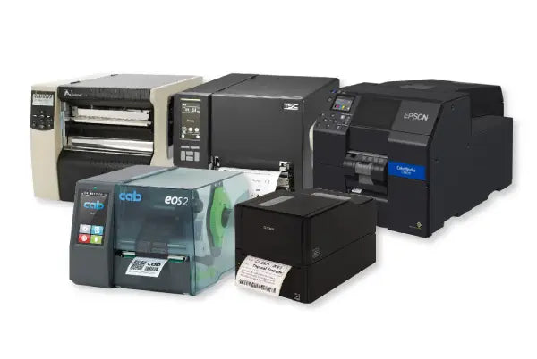 Label printers from CAB, Citizen, Epson, TSC, and Zebra, offering reliable and high-quality printing for diverse industries
